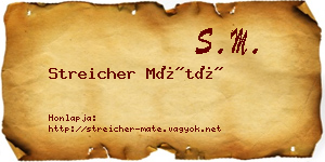 Streicher Máté névjegykártya