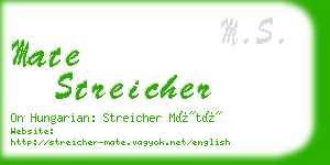 mate streicher business card